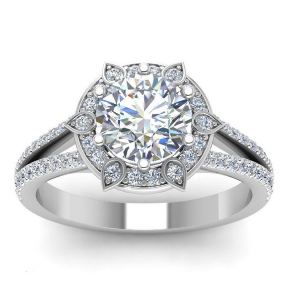 Huitan Jewelry - Gorgeous 925 Silver Round Cut White Sapphire Ring